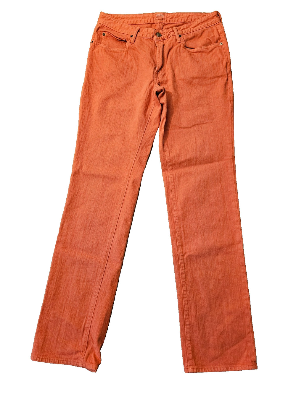 Bonobos Mens Orange Salmon Slim Jeans 32x34 Denim Stretch Straight Leg